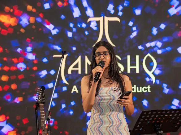 Aastha performing on stage